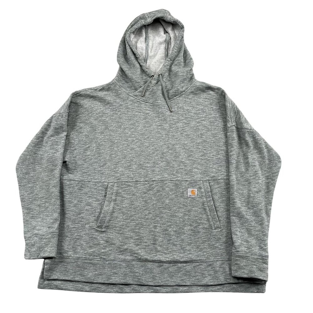 Carhartt Hoodie Womens 1X Grey Relaxed Fit 103591 G02 Pullover w/ Drawstring